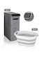 SteweHome Fabric Storage Basket With Lid Grey 25lt 2 Pieces