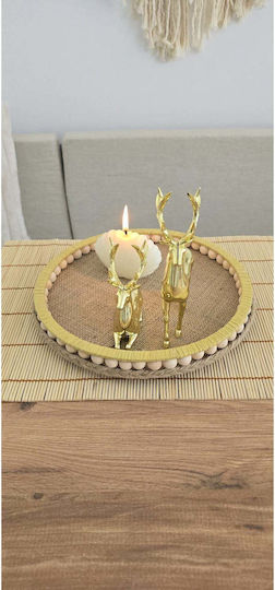 SteweHome Wooden Tabletop Rack 25x25x25cm Yellow
