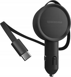 Spacecase Auto-Ladegerät Easycable Eingebautes Zusammenklappbares Kabel Type-C 30W Schwarz Spacecase Auto-Ladegerät Easycable Eingebautes Zusammenklappbares Kabel Type-C 30W Schwarz