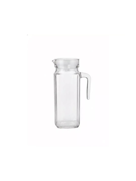 Cană De Apă Din Sticlă Pătrată Line 1l Capac – 8x8x23.5cm