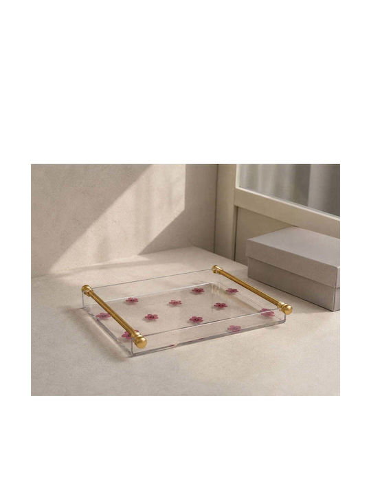 Stewehome Metallic Serving Tray Set 3 Pieces White 20x26 Cm