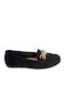 Suede Women's Loafers in Black Color