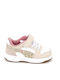 Rebound V6 Lo Ac+ Kids Sneakers with Hoop & Loop Closure Ecru