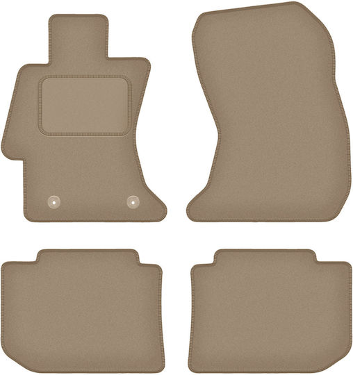 Velour Car Mats Subaru Impreza Iv Hatchback Sedan 2011-2016 Beige