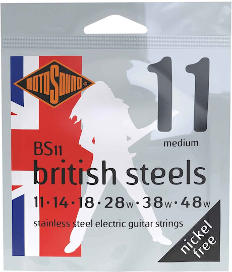 Rotosound British Steels Electric Guitar Strings Set 11 - 48