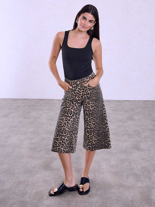 Celestino Jorts Leopard Loose Fit Brown