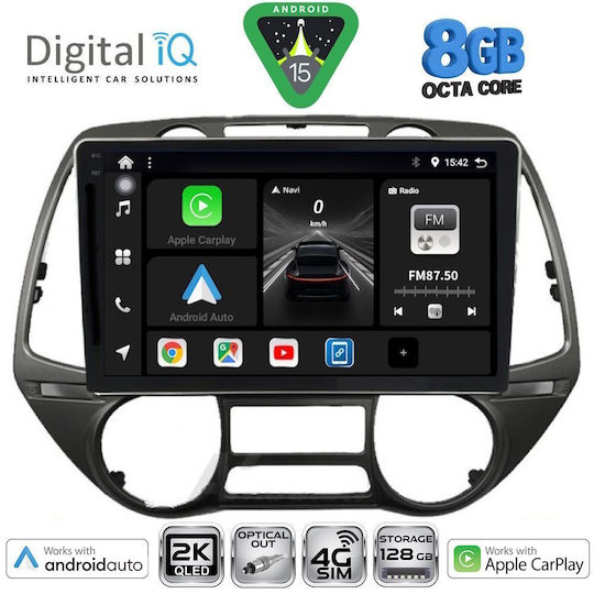 Digital IQ Ηχοσύστημα Αυτοκινήτου για Hyundai i20 2008-2014 (Bluetooth/USB/WiFi/GPS/Apple-Carplay/Android-Auto) με Οθόνη Αφής 9"