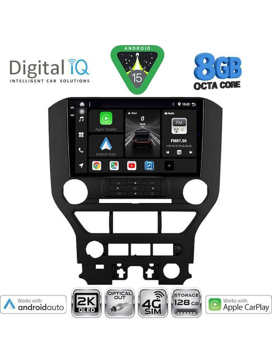 Digital IQ Car Audio System for Ford Mustang 2015-2020 (Bluetooth/USB/WiFi/GPS/Apple CarPlay/Android Auto) with 9" Touch Screen