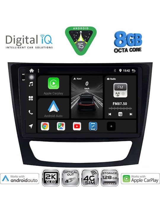 Digital IQ Auto-Audiosystem für Mercedes-Benz E Klasse / CLS Klasse 2003-2009 Bluetooth USB Eingebautes Wi-Fi GPS Apple CarPlay Android Auto mit 9 Zoll Touchscreen