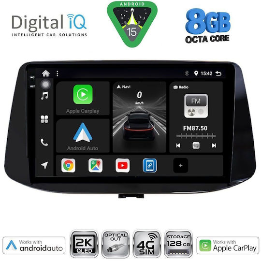 Digital IQ Car Audio System for Hyundai i30 2018 (Bluetooth/USB/WiFi/GPS/Apple CarPlay/Android Auto) with 9" Touch Screen