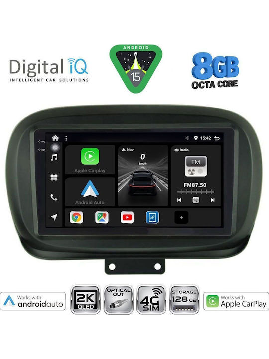 Digital IQ Car Audio System for Fiat 500X 2014 (Bluetooth/USB/WiFi/GPS/Apple CarPlay/Android Auto) with 9" Touch Screen