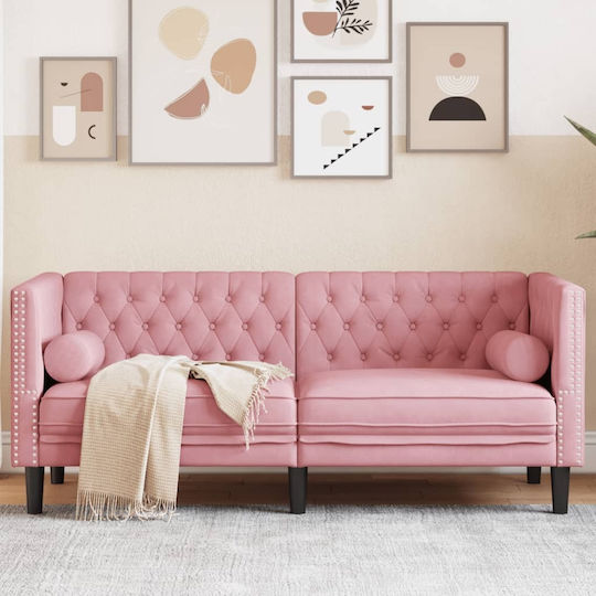 Διθέσιος Καναπές Βελούδινος Ροζ 174x74.5x70.5εκ.