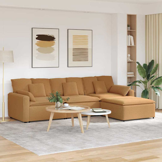 Γωνιακός Καναπές Μπεζ 324x205x64εκ.