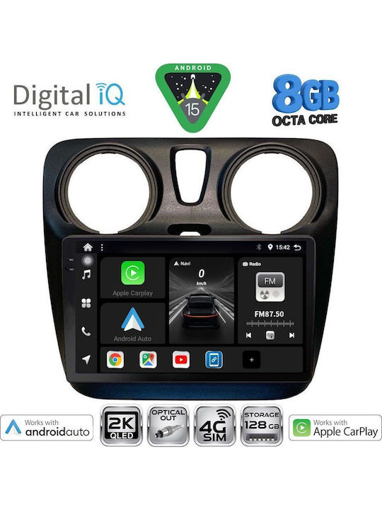 Digital IQ Car Audio System for Dacia Dokker 2012-2022 Bluetooth USB WiFi GPS Apple CarPlay Android Auto with 9" Touch Screen