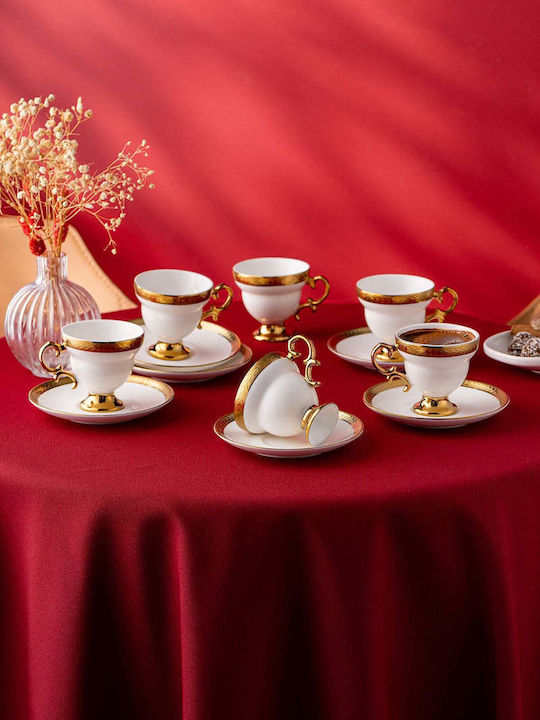 SteweHome Set Coffee Cups Made of White Porcelain 90ml 6 Pieces
