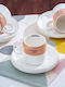 SteweHome Set Of Orange Porcelain Coffee Cups 100ml 6 Pieces