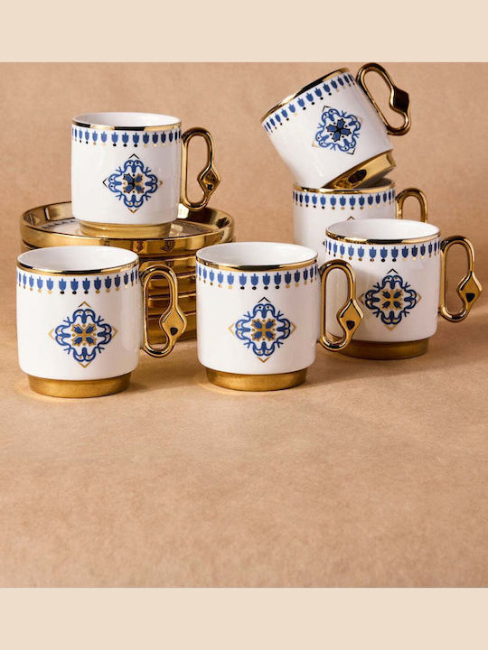 SteweHome Set Of Multicolour Porcelain Coffee Cups 6 Pieces