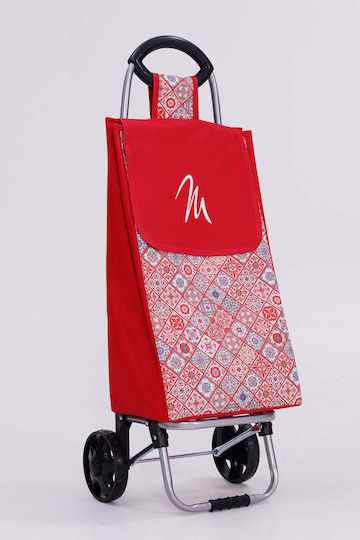 SteweHome Kunststoff Einkaufswagen Rotes 35x90x54cm
