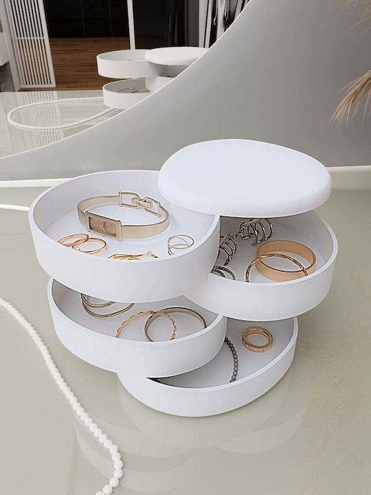 SteweHome Casetă Pentru Bijuterii Plastic Albă
