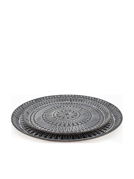 Zaros Zaros Dekorative Tabletts Glas Rund 42x42x6cm 2 Stück