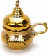 Keramisches Weihrauchfass Gold Orthodoxes Deckelgriff 11x10cm