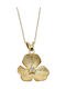Gatsa Necklace With Flower Design Made Of Gold Plated Silver With Zircon