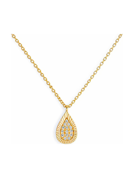 Daskalakis Halskette mit Träne-Design aus 14K Gold mit Zirkon