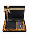 Herrenbrieftasche Leder Schwarz Set