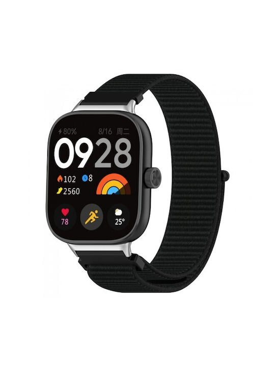 Λουράκι Nylon Loop Xiaomi Redmi Watch 4 5 6 Smart Band 8 Pro 9 Pro Black Oem