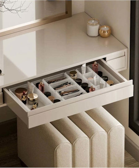 Stewehome Make-up Zubehör Organizer Set 12 Stück Kunststoff Transparent Weiß