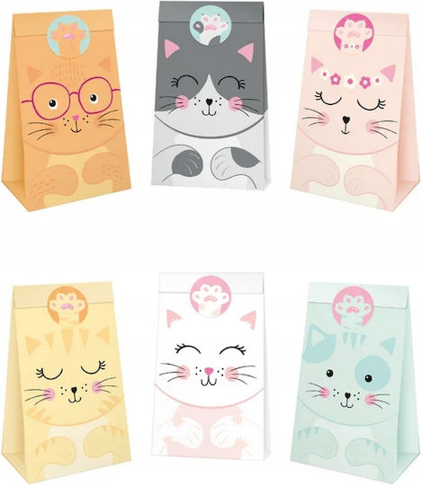 Paper Bags Candy Sweets Colorful Kittens Cats Birthday 6pcs