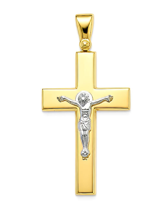 Daskalakis Men's Gold Cross 14K with Crucified Without Chain