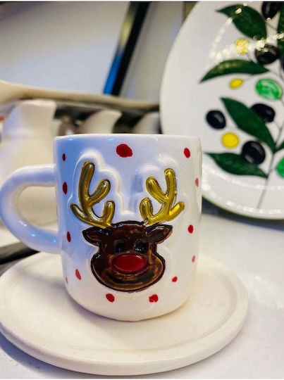 SteweHome Christmas Ceramic Cup Reindeer 200ml