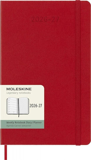 Moleskine Classic Planner 2026 2027 Weekly Notes 18 Month Red Large 13x21 Hard Cover 8056999279806