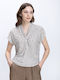 Damen Bluse Kurzärmelig Mehrfarbig