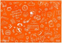 Fascicul Cu Buton Portocaliu A4 Doodle Bag