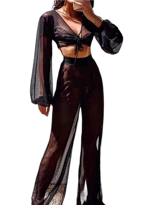 Woman's Fashion Beach Pants in Black Color