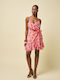 Summer Mini Slip Dress Wrap with Ruffles Floral