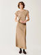 Rochie Midi De Seara Din Satin Bej