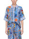 Short Sleeve Women's Shirt Yellow- Red- Light Blue