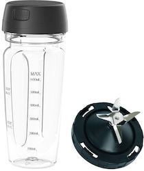 Recipient Portabil Tefal On Go Xf81g0t0 Tritan 600 Ml Cu Lame Integrate Compatibil Cu Blenderele Tefal Perfect Mix+ Ultraforce Ultraforce 2x Transparent