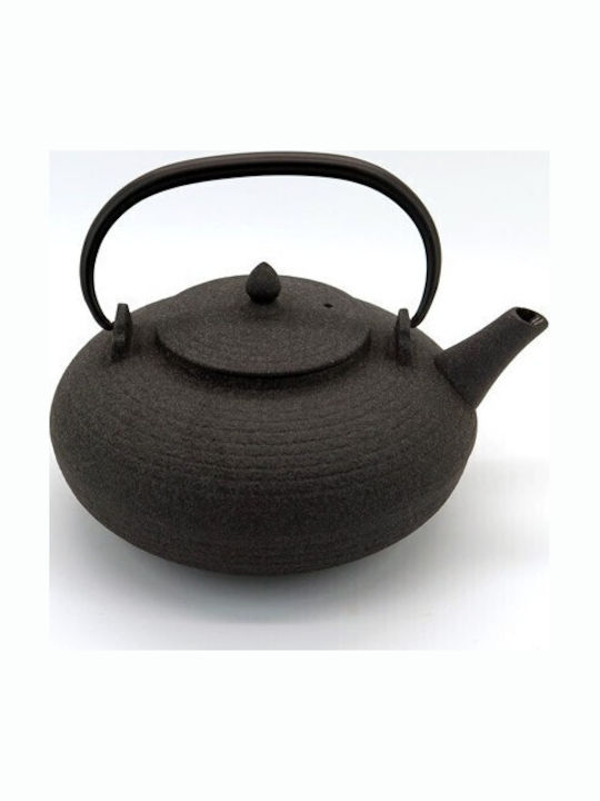 O Dromos tou Tsagiou Itome Teapot with Mug and Filter Cast Iron Grey 700ml