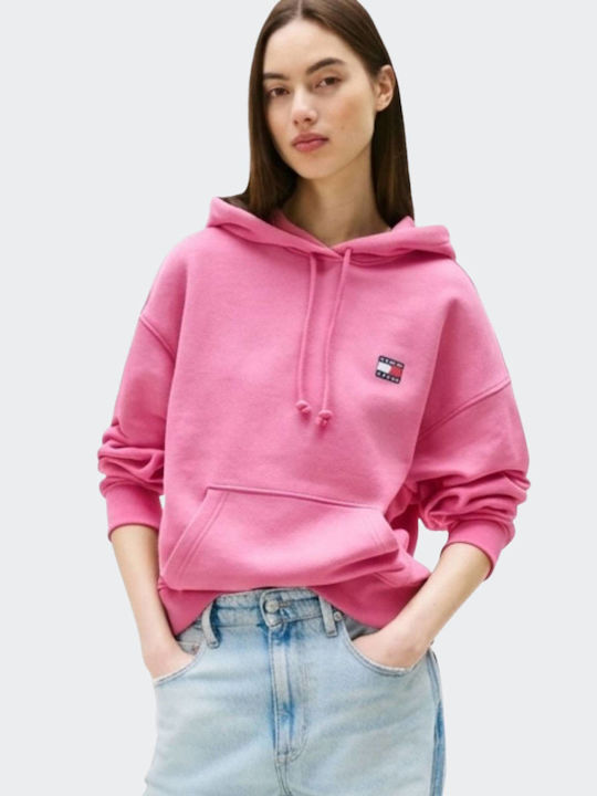 Tommy Hilfiger Φούτερ Pink με Κουκούλα