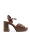 Damen Sandalen Leder Tabac Braun 00SAN5937T