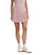 Leather Pleated High Waist Mini Skirt Pink