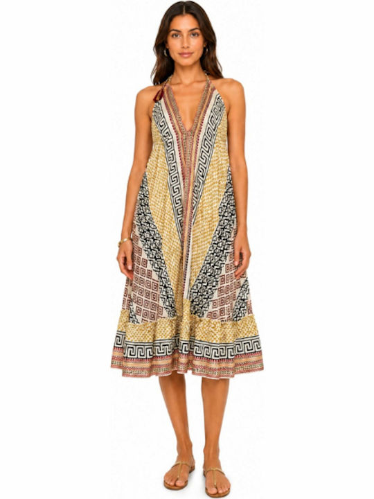 Rima Beachwear Beach Dress Beige Dark