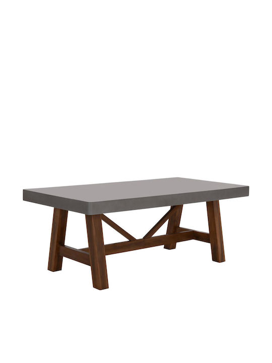 Maeve Dining Table Made of Solid Wood Grey 200x100x75cm