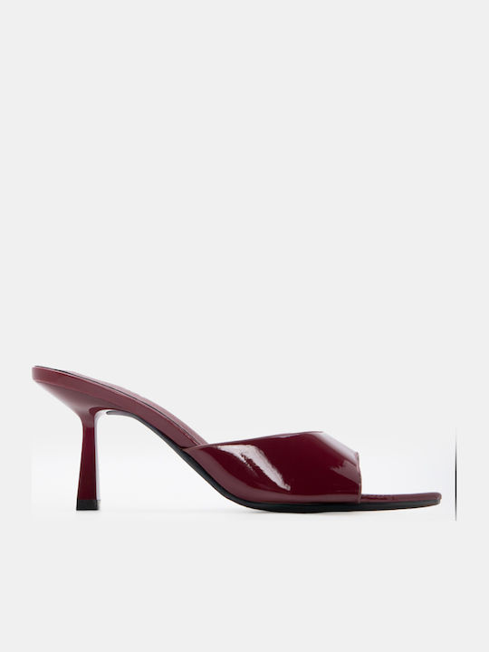 Luigi Patent Leather Mules With High Heel In Bu...