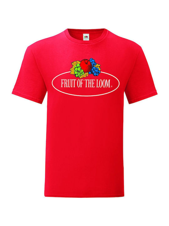 Fruit of the Loom Herren-Werbe-T-Shirt Rot