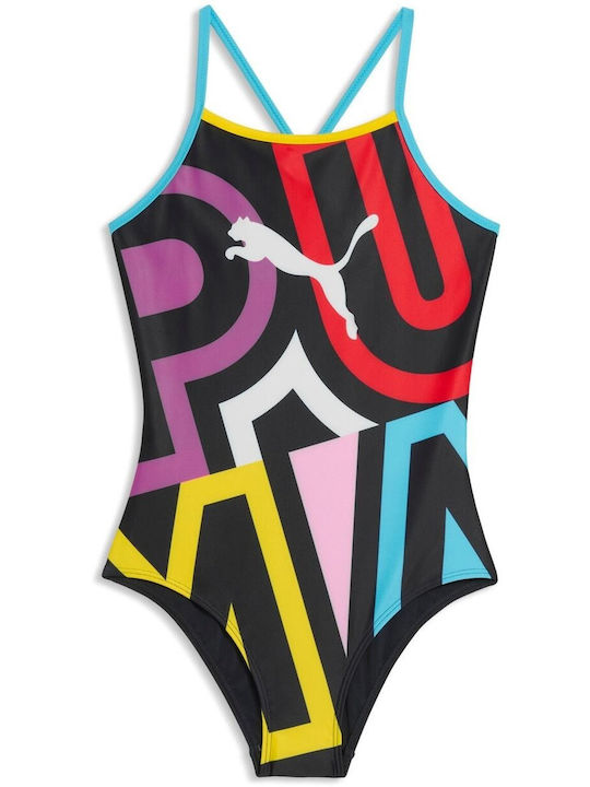 PUMA Placed Print Παιδικό Μαγιό Ολόσωμο Red